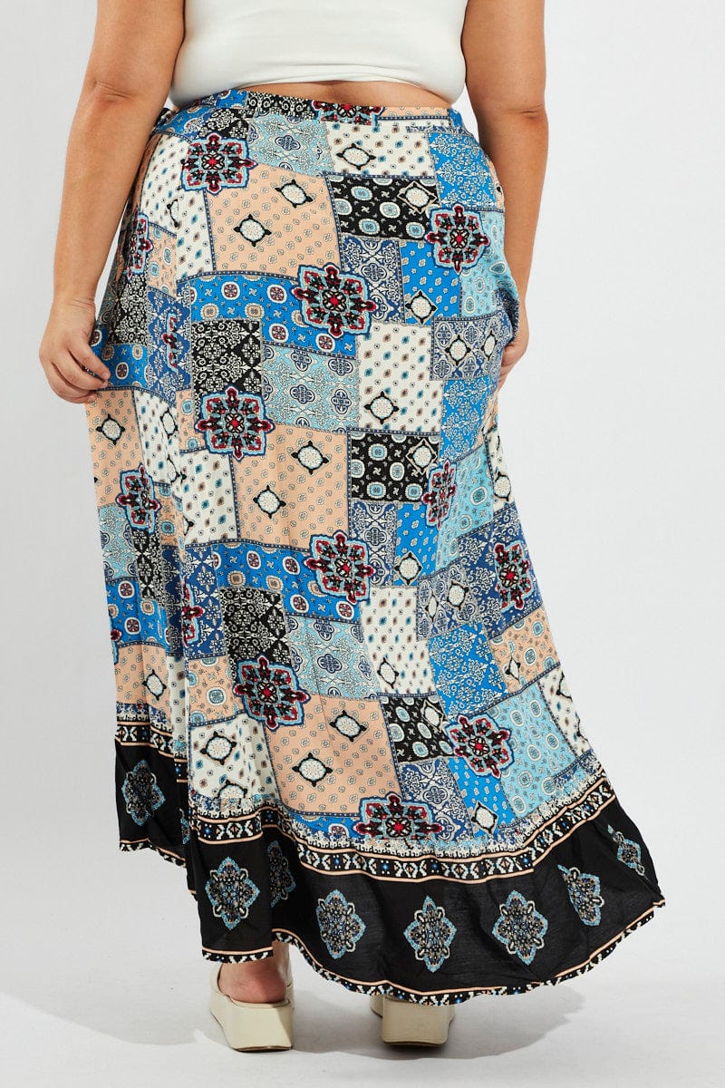 Multi Boho Wrap Maxi Skirt for YouandAll Fashion