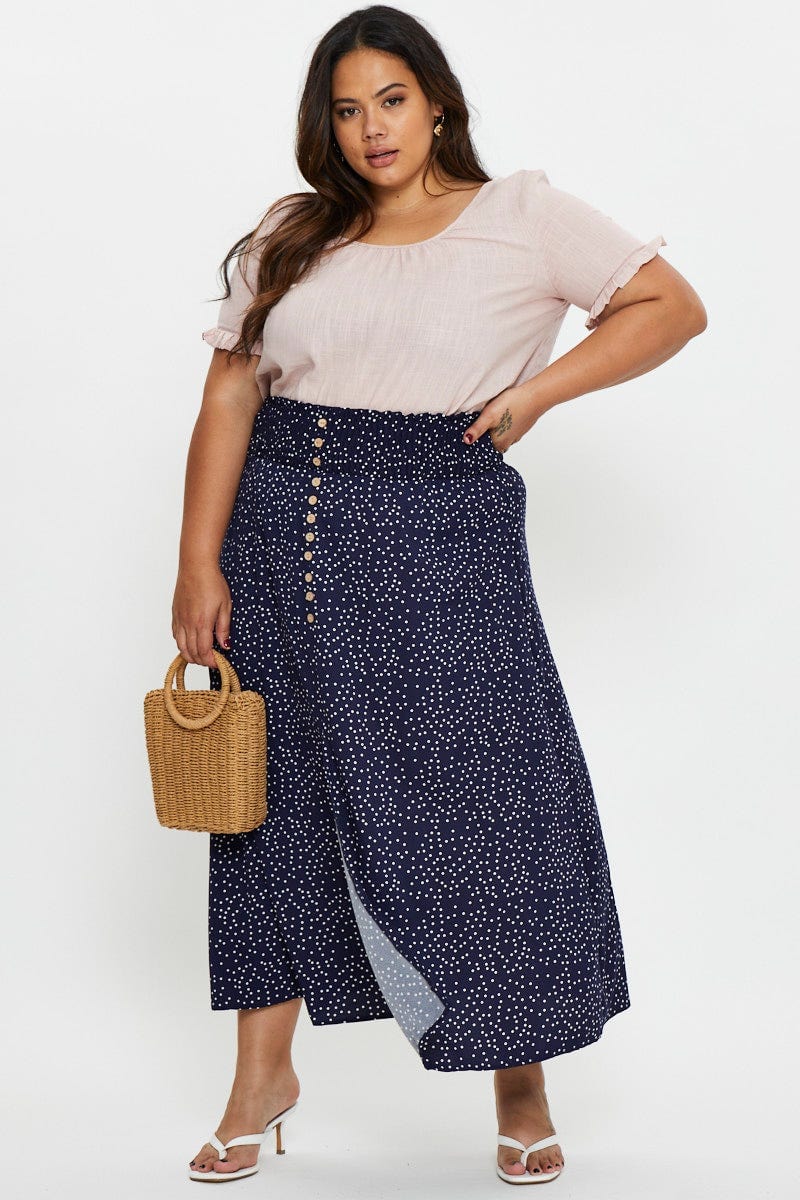 Polka Dot Maxi Skirt Tie For Women By You And All