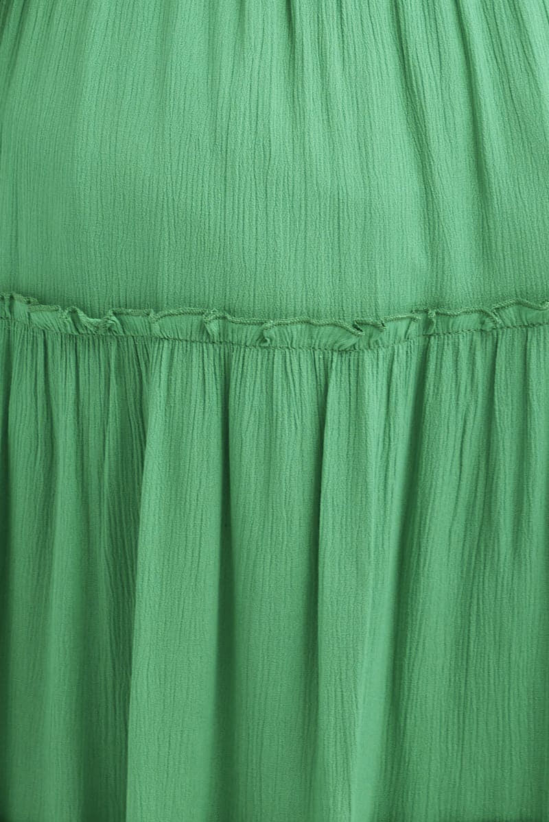 Green Tiered Maxi Skirt for YouandAll Fashion