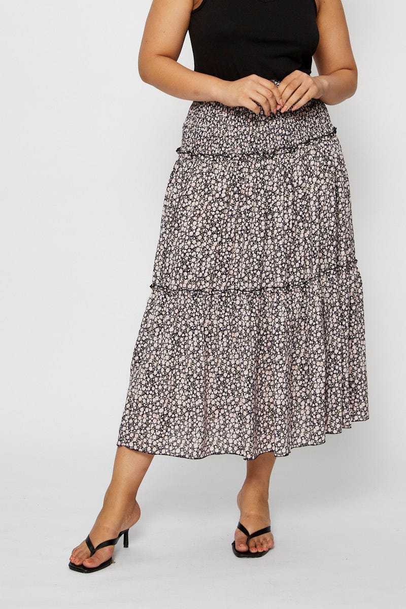Floral Prt Maxi Skirt For Women By You And All