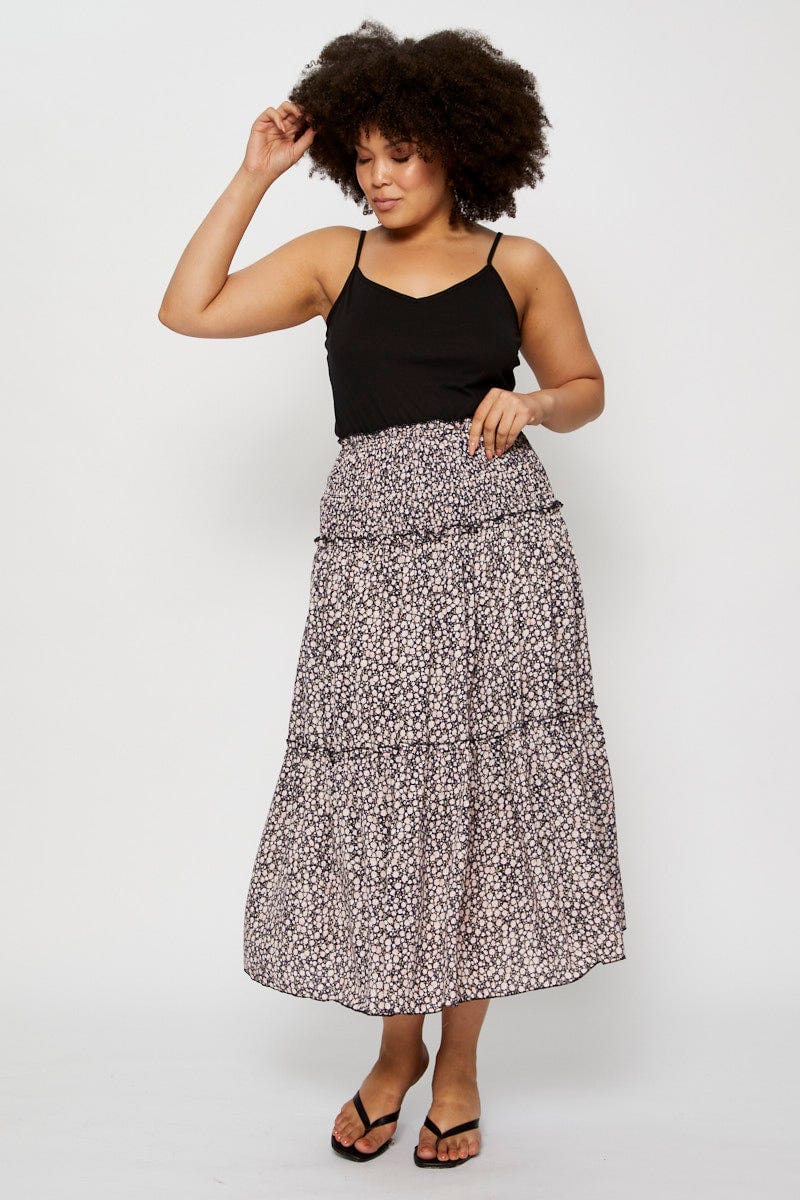 Floral Prt Maxi Skirt For Women By You And All