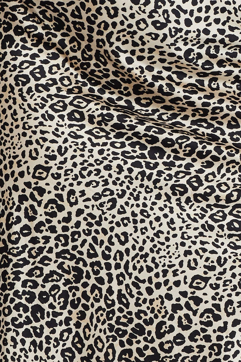 Animal Prt Midi Satin Skirt Elastic Waist For Women By You And All