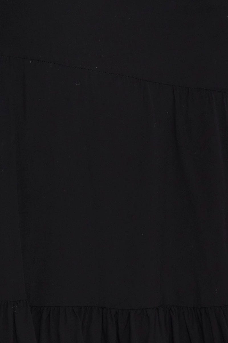 Black Plus Tiered A-Line Midi Skirt For Women By You And All