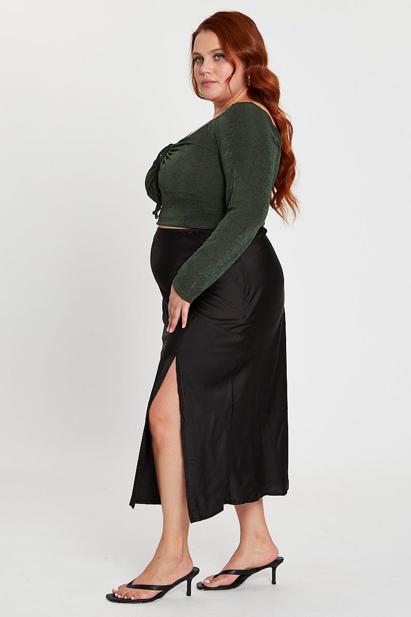 Black Midi Skirt for Women by You and All