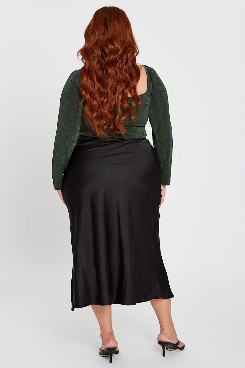 Black Midi Skirt for Women by You and All