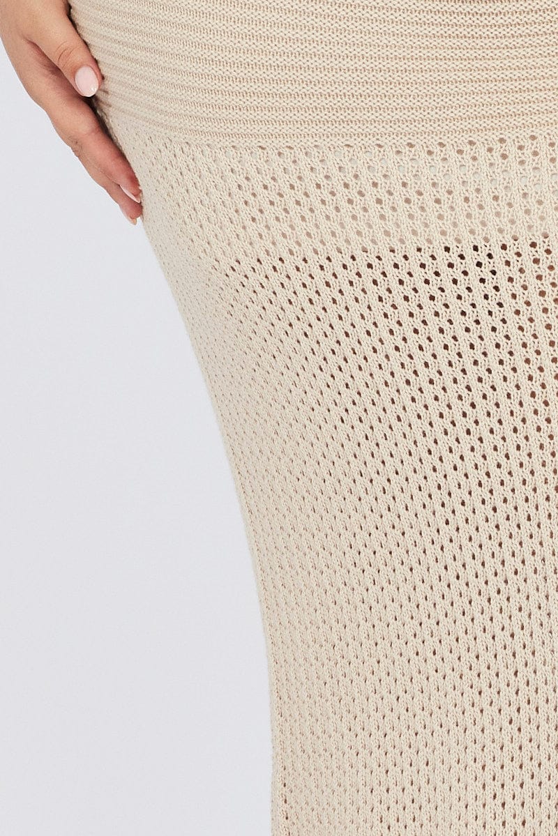 Beige Crochet Maxiskirt for YouandAll Fashion