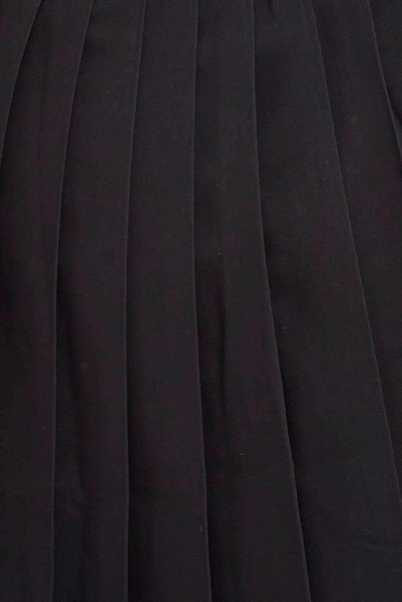 Black Tennis Skirt Pleated Elastic Waist for YouandAll Fashion