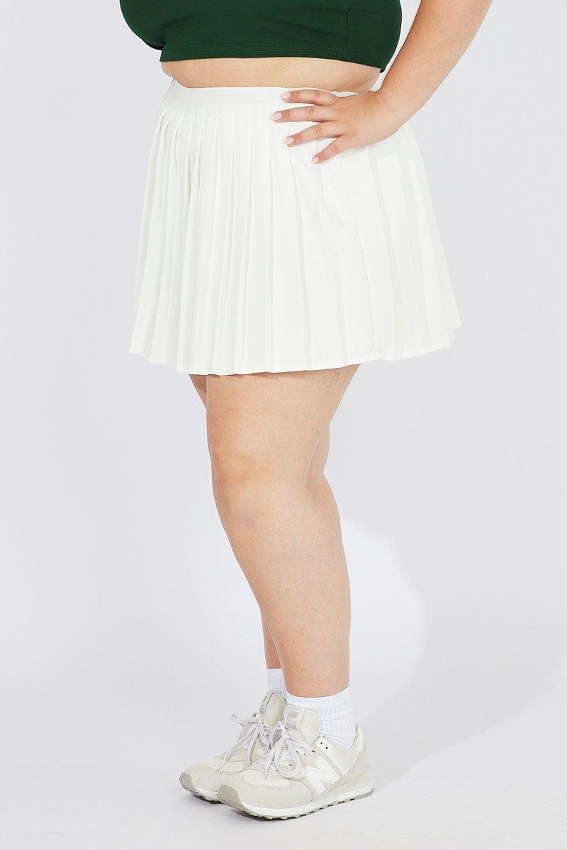 White Pleat Tennis Skirt Shorts Underneath You All