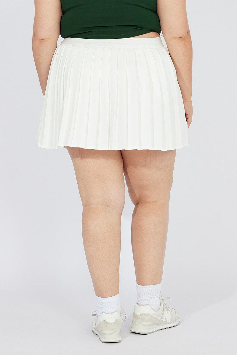 White Pleat Tennis Skirt Shorts Underneath for YouandAll Fashion