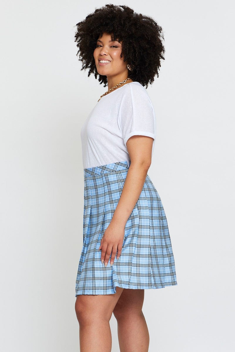 Check Mini Tennis Skirt Pleated For Women By You And All