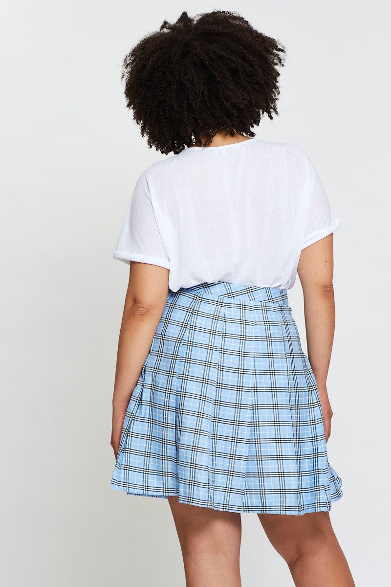 Plus Size Check Mini Tennis Skirt Pleated You All Shop