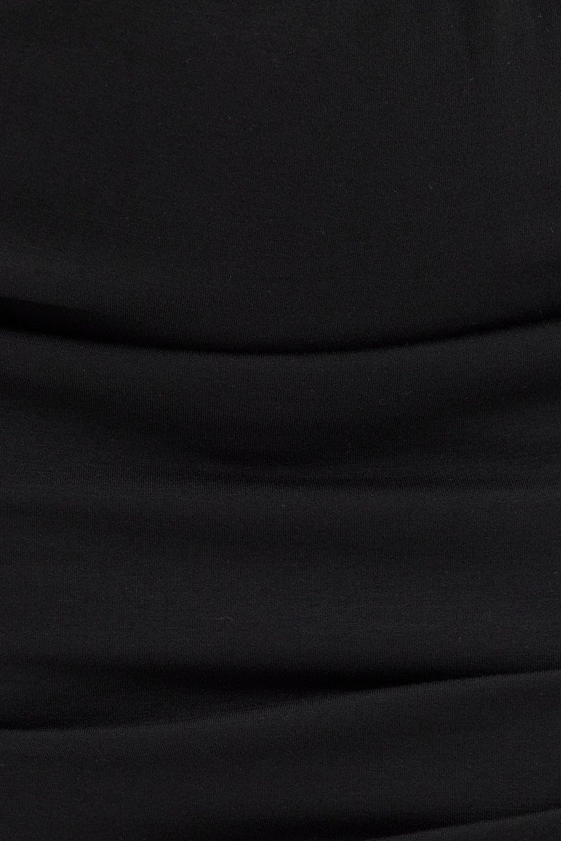 Black Bodycon Skirt Mini Ruched for YouandAll Fashion