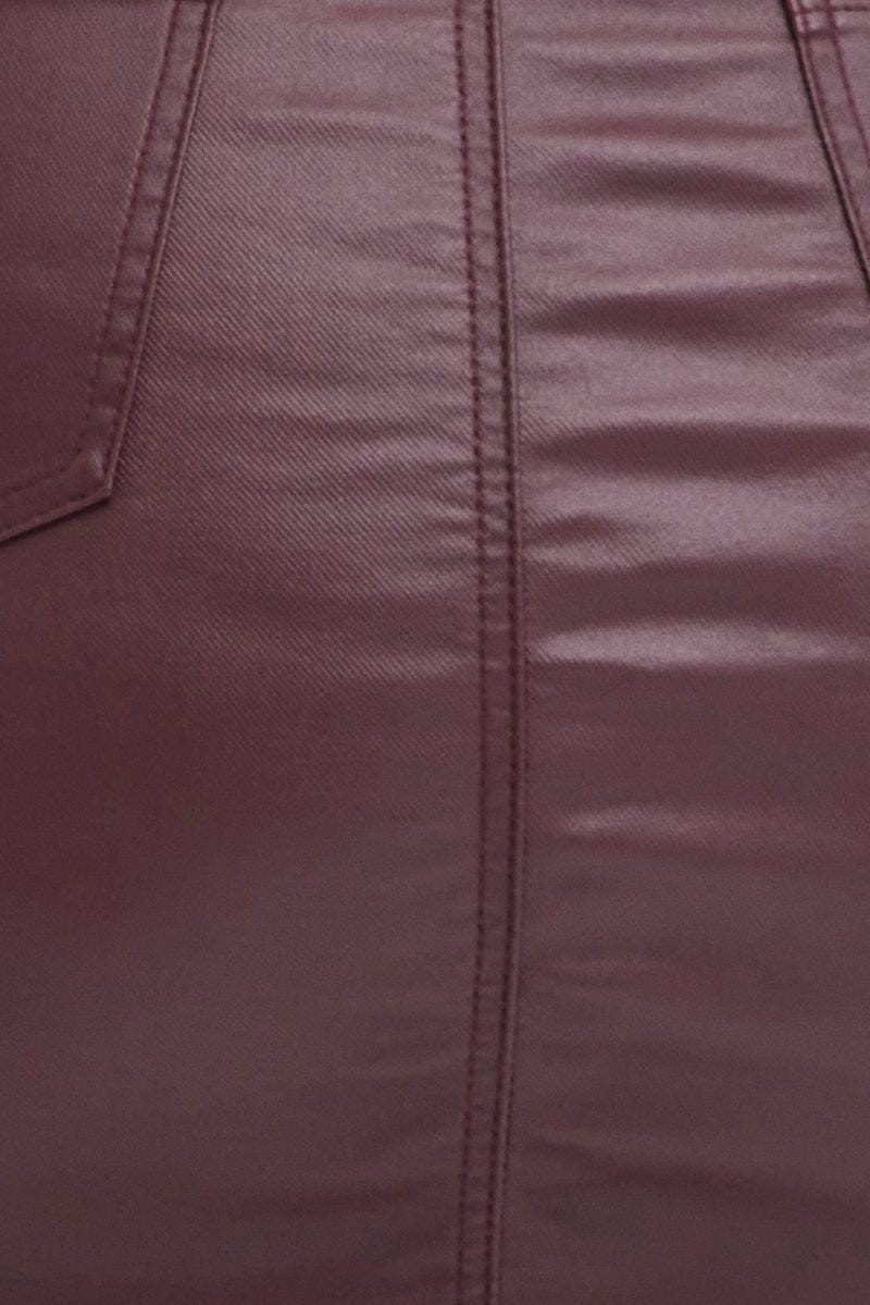 Purple Mini Skirt Coated Denim for YouandAll Fashion