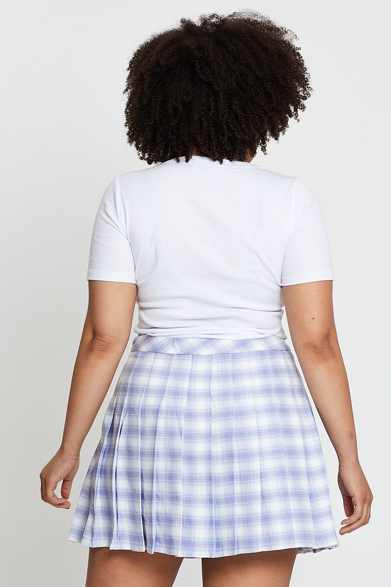 Check High Waist Check Tennis Skirt For Women By You And All