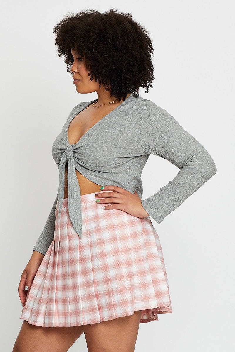 Check High Waist Check Tennis Skirt For Women By You And All
