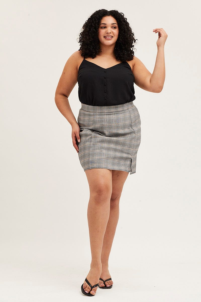 Check Mini Bodycon Skirt For Women By You And All