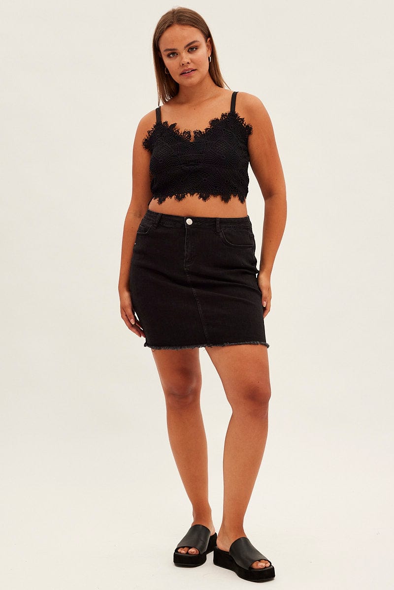 Black Crop Top Sleeveless Lace for YouandAll Fashion