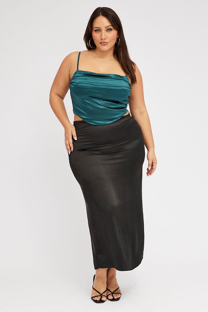 Green Cami Corset Top Satin for YouandAll Fashion