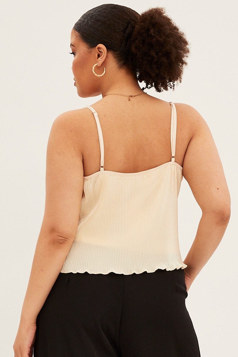 White Plisse Top Sleeveless for YouandAll Fashion