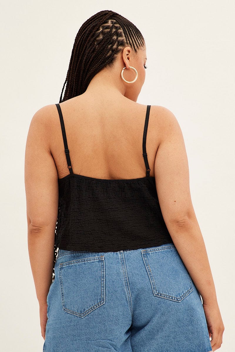 Black Textured Top Sleeveless for YouandAll Fashion