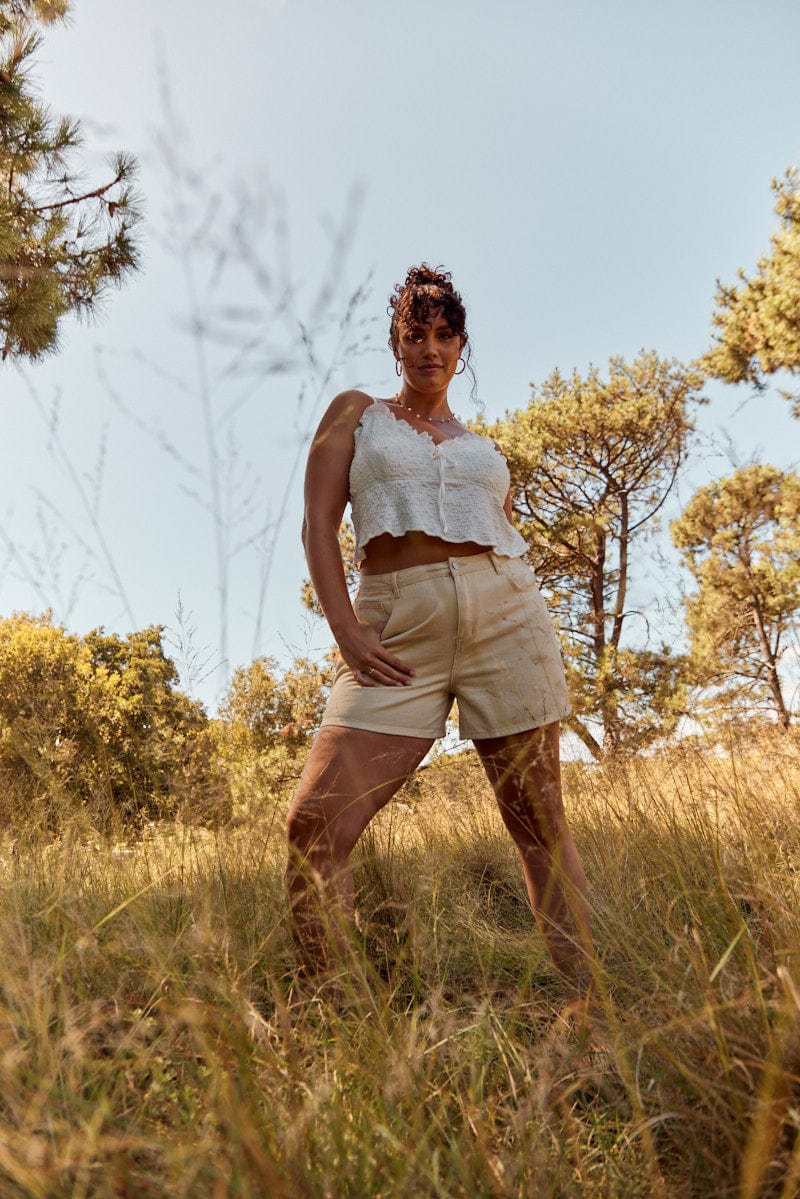 White Textured Top Sleeveless for YouandAll Fashion