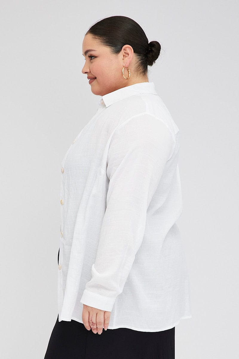 White Relaxed Shirt Long Sleeve for YouandAll Fashion