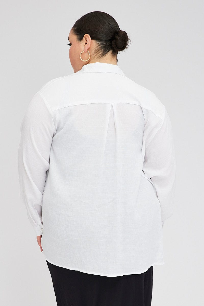 White Relaxed Shirt Long Sleeve for YouandAll Fashion