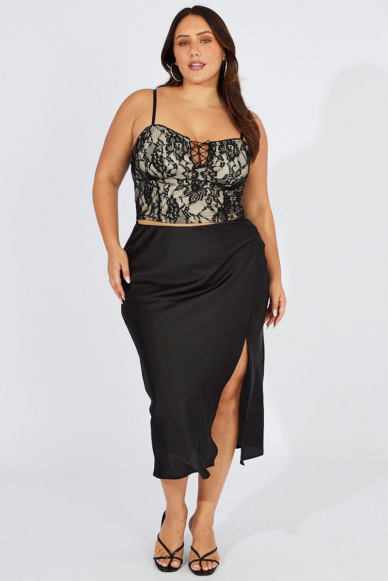 Black Cami Top Sleeveless Lace for YouandAll Fashion