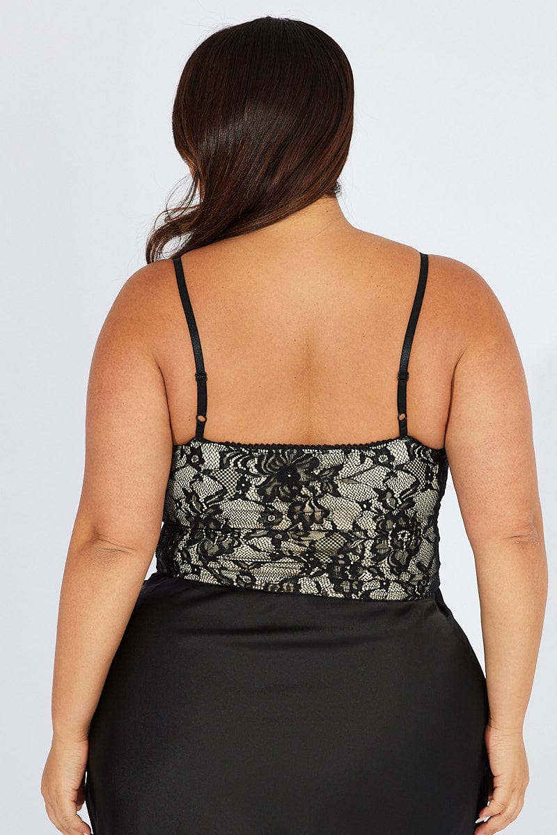 Black Cami Top Sleeveless Lace for YouandAll Fashion