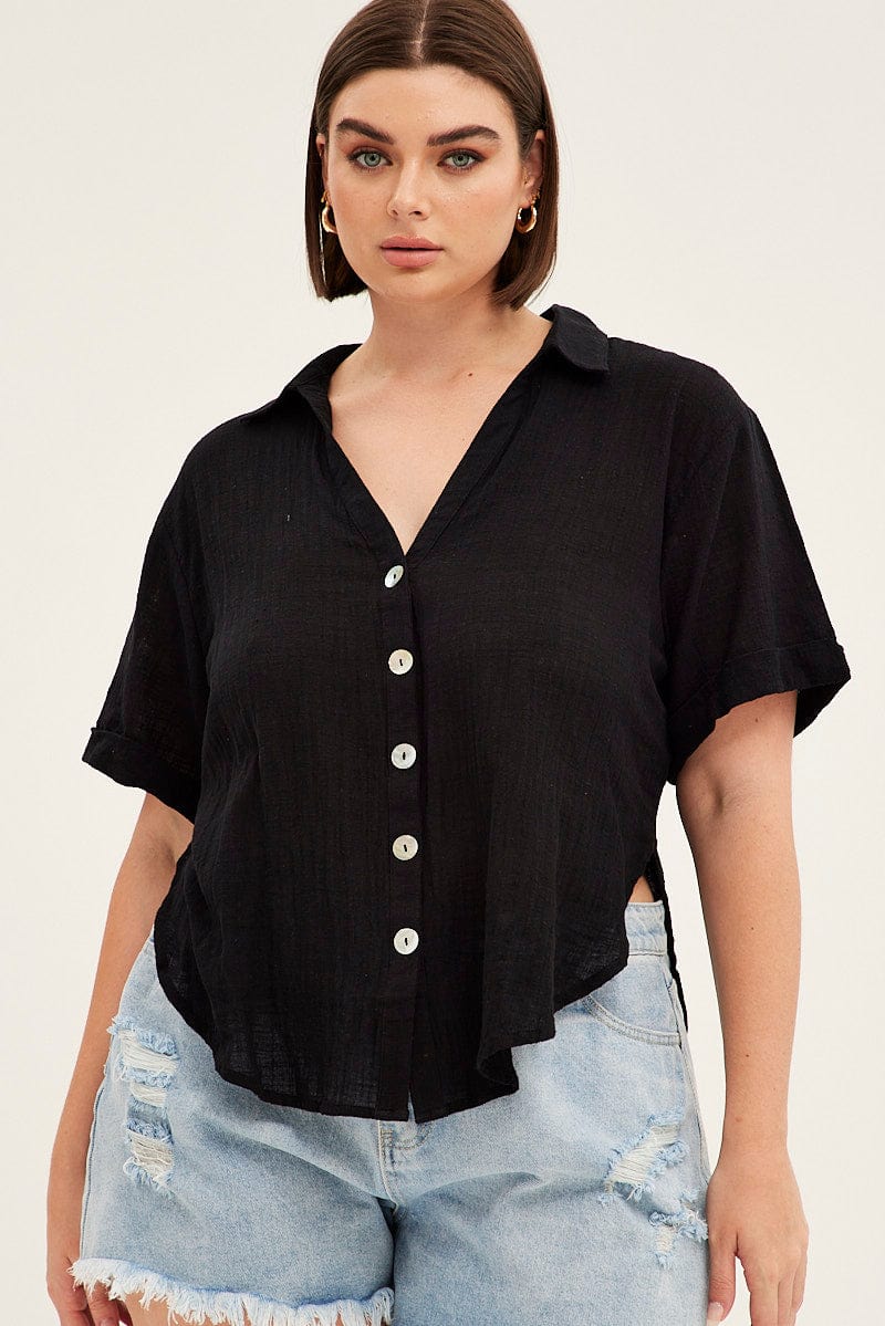 Black Loose Fit Shirt for YouandAll Fashion