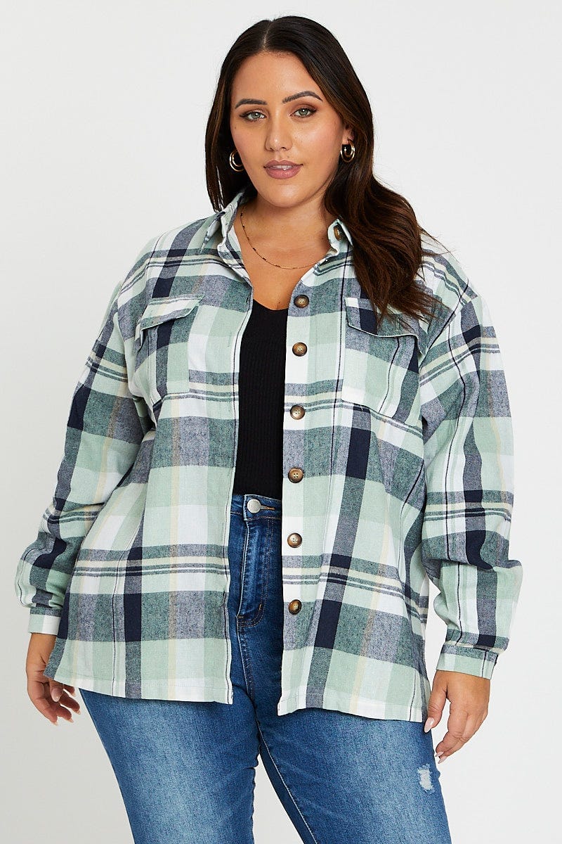 Check Long Sleeve Check Shirt For Women By You And All