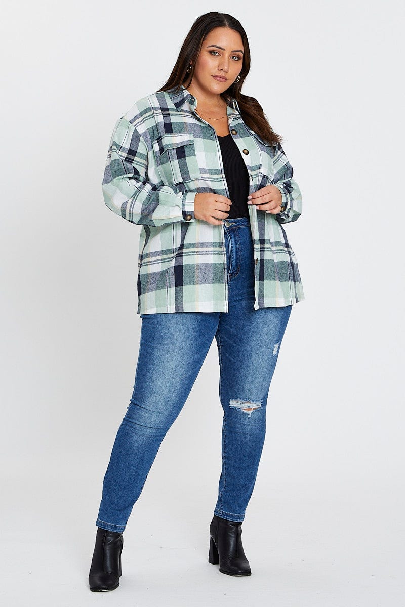 Check Long Sleeve Check Shirt For Women By You And All