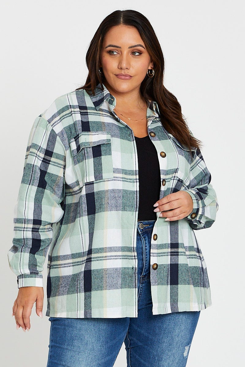 Check Long Sleeve Check Shirt For Women By You And All