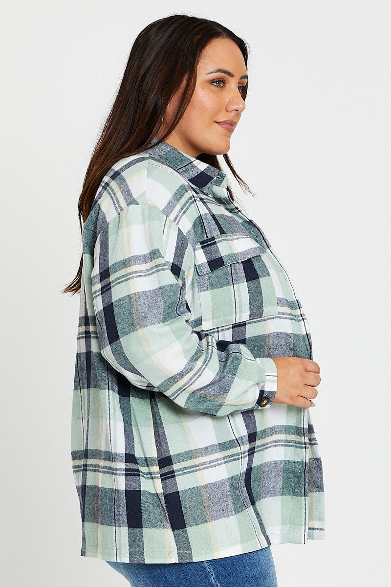 Check Long Sleeve Check Shirt For Women By You And All