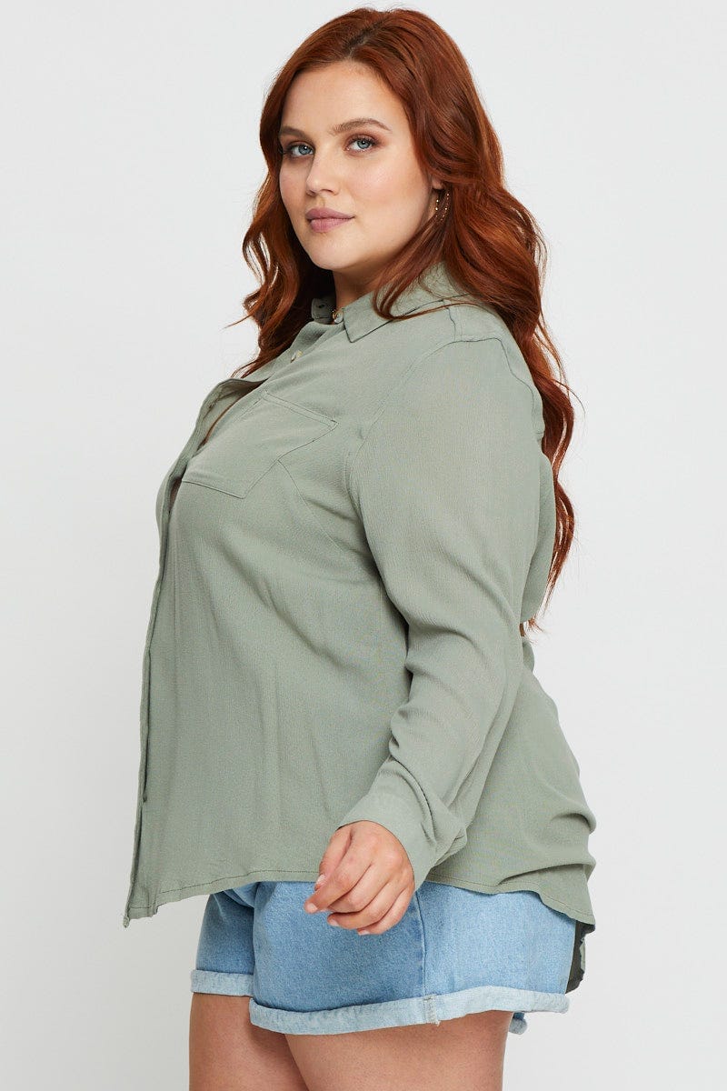 Green Long Sleeve Shirt For Women By You And All