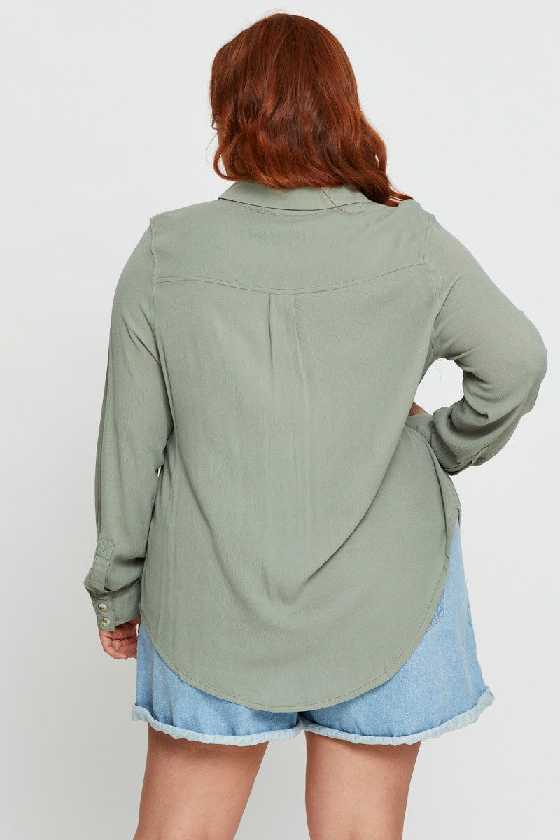 Green Long Sleeve Shirt For Women By You And All