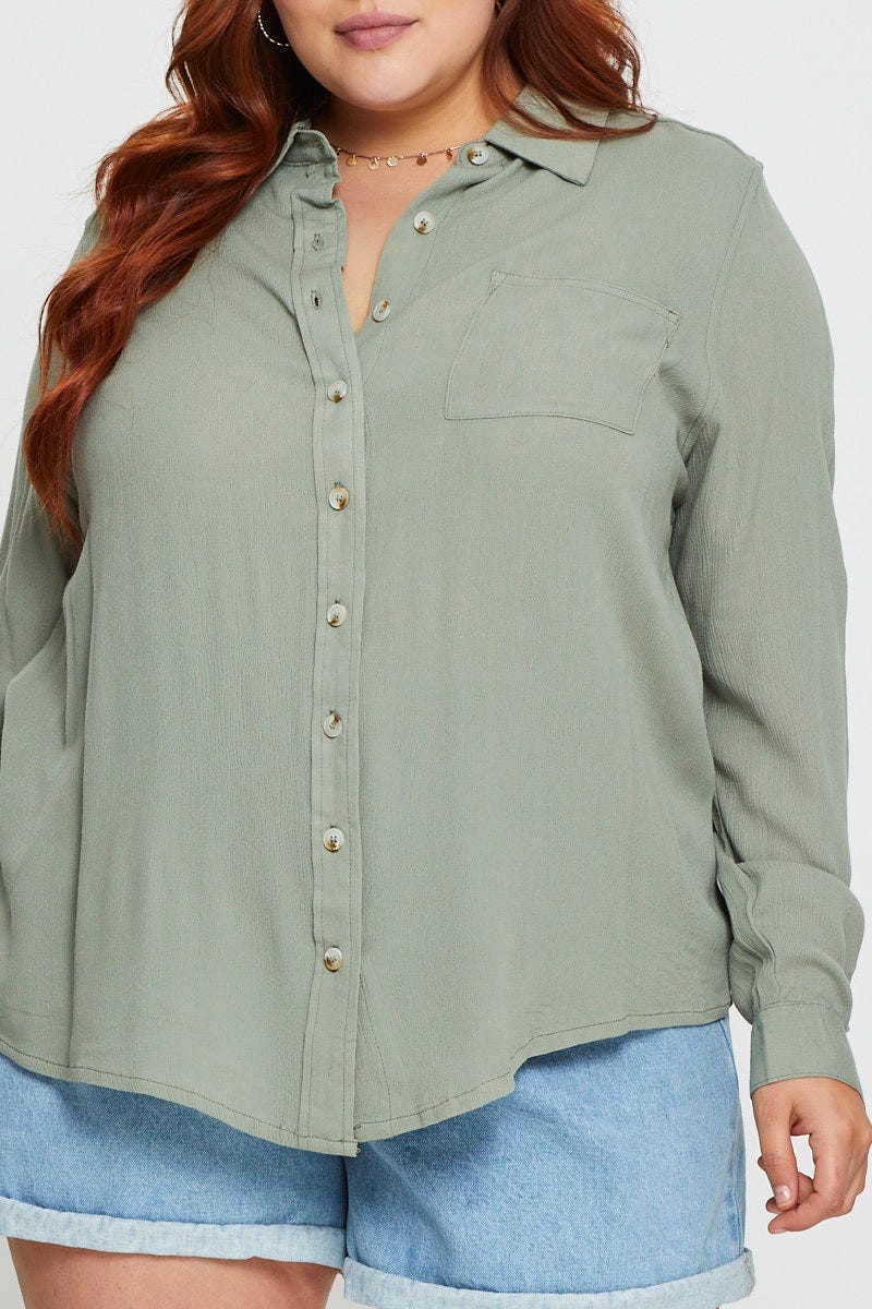 Green Long Sleeve Shirt For Women By You And All