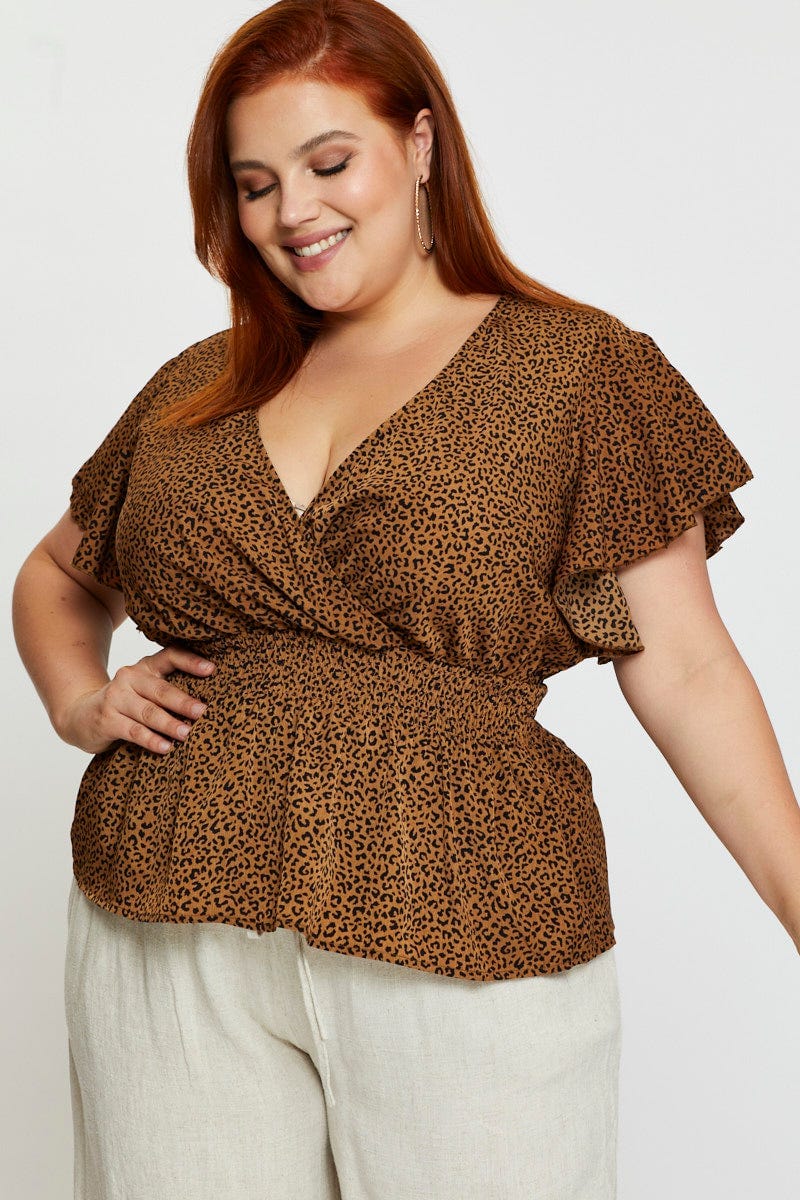 Peplum top cheap leopard print