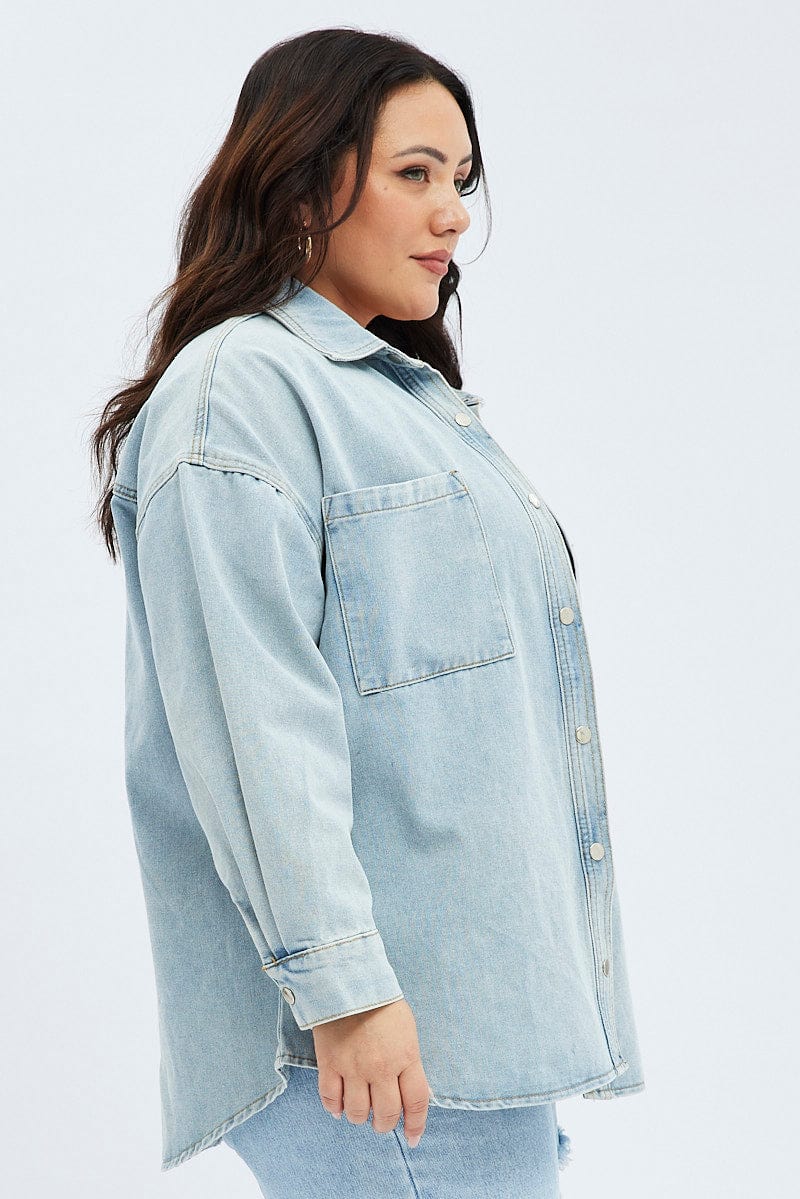 Denim Denim Shirt Long Sleeve Relaxed Fit for YouandAll Fashion