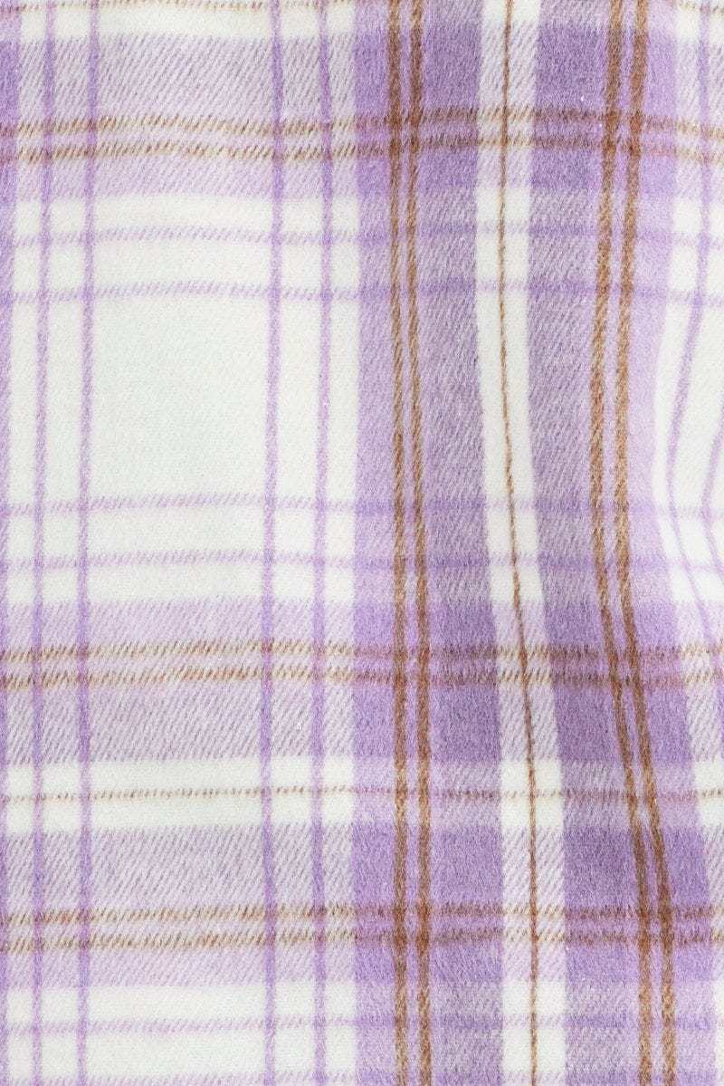 Purple Check Relaxed Shirt Long Sleeve for YouandAll Fashion