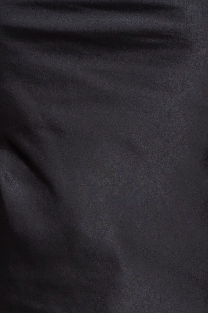 Black Singlet Top Cowl Neck Satin For Women By You And All