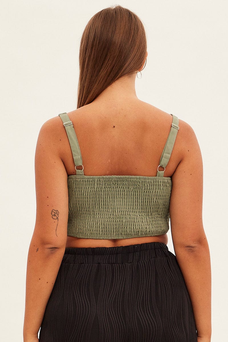 Green Crop Top Sleeveless Corset for YouandAll Fashion