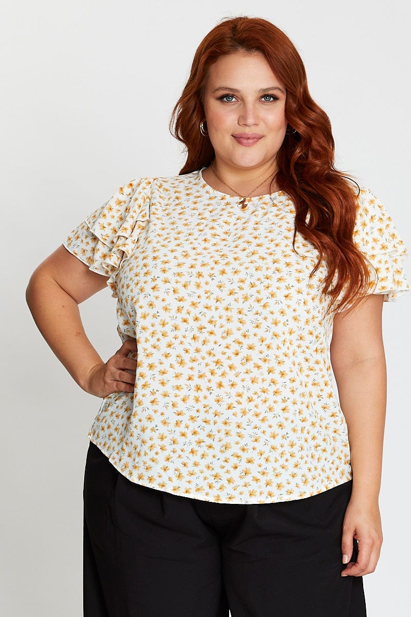 Floral Prt Shell Top Short Sleeve For Women By You And All