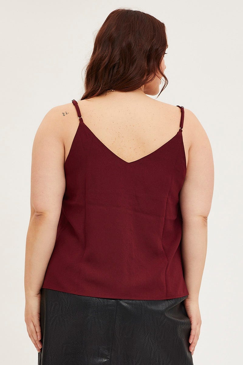Red Sleeveless Button Cami For Women By You And All