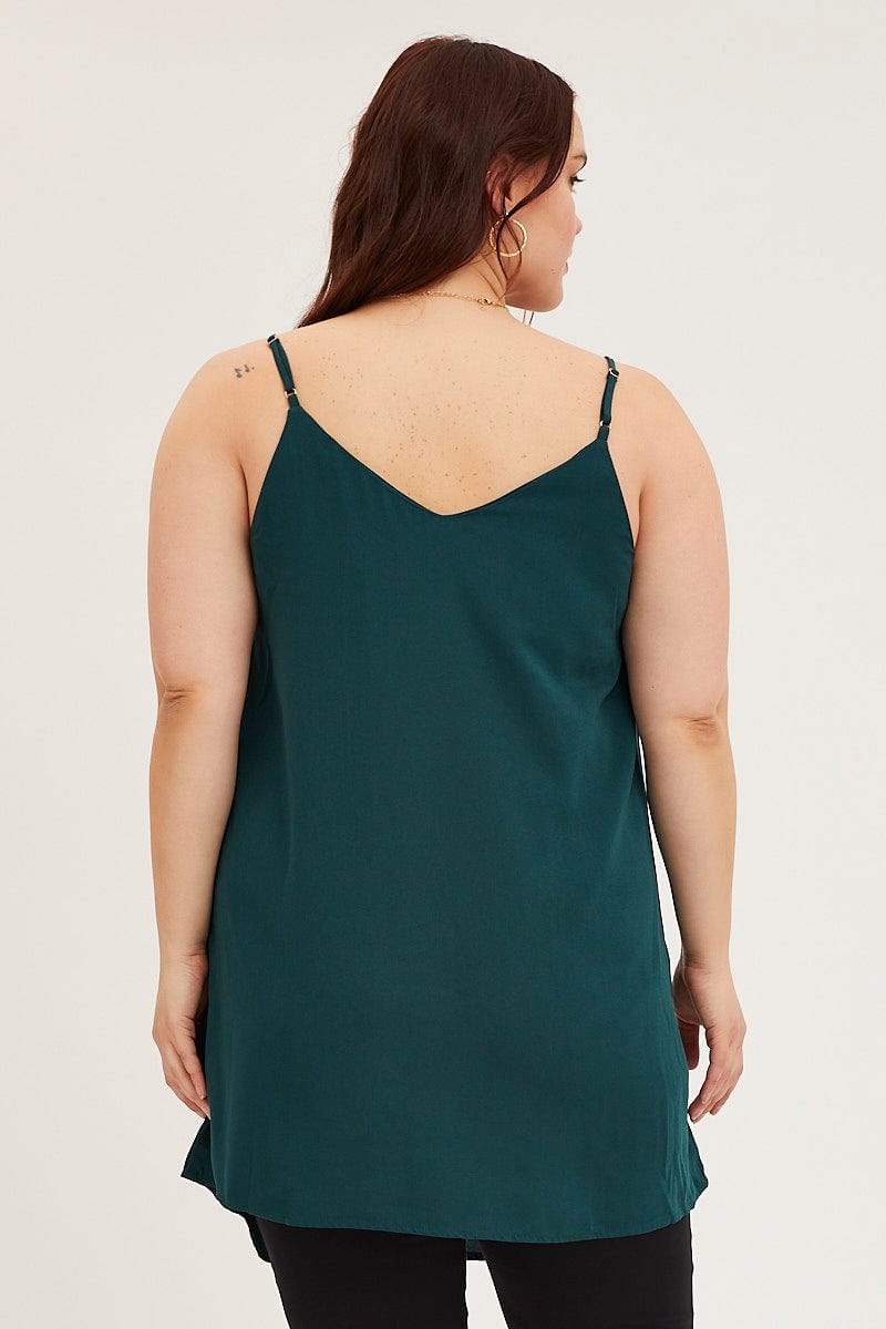 Teal Green Button Front Singlet Top For Women By You And All