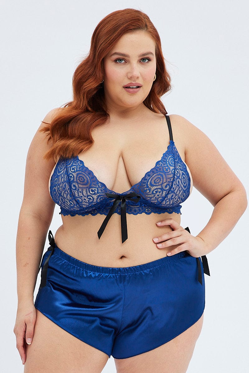 Blue Lace Lingerie Set for YouandAll Fashion