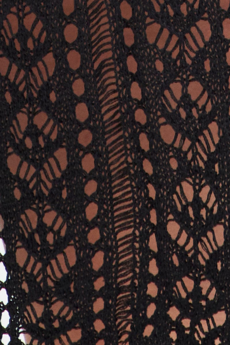 Black Crochet Beach Pullover Dress Cover Up for YouandAll Fashion