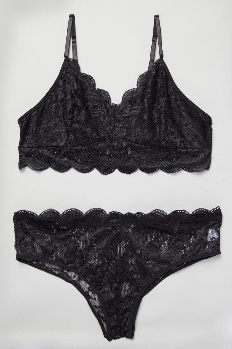 Black Lace Lingerie Set for YouandAll Fashion