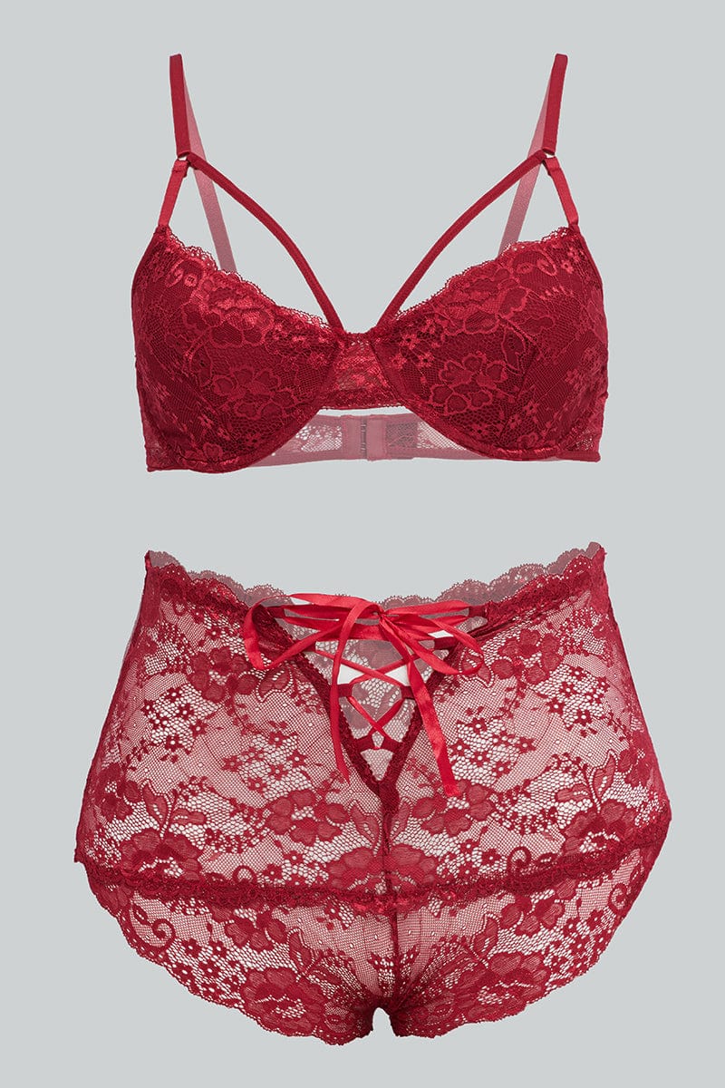 Red Lace Lingerie Set for YouandAll Fashion