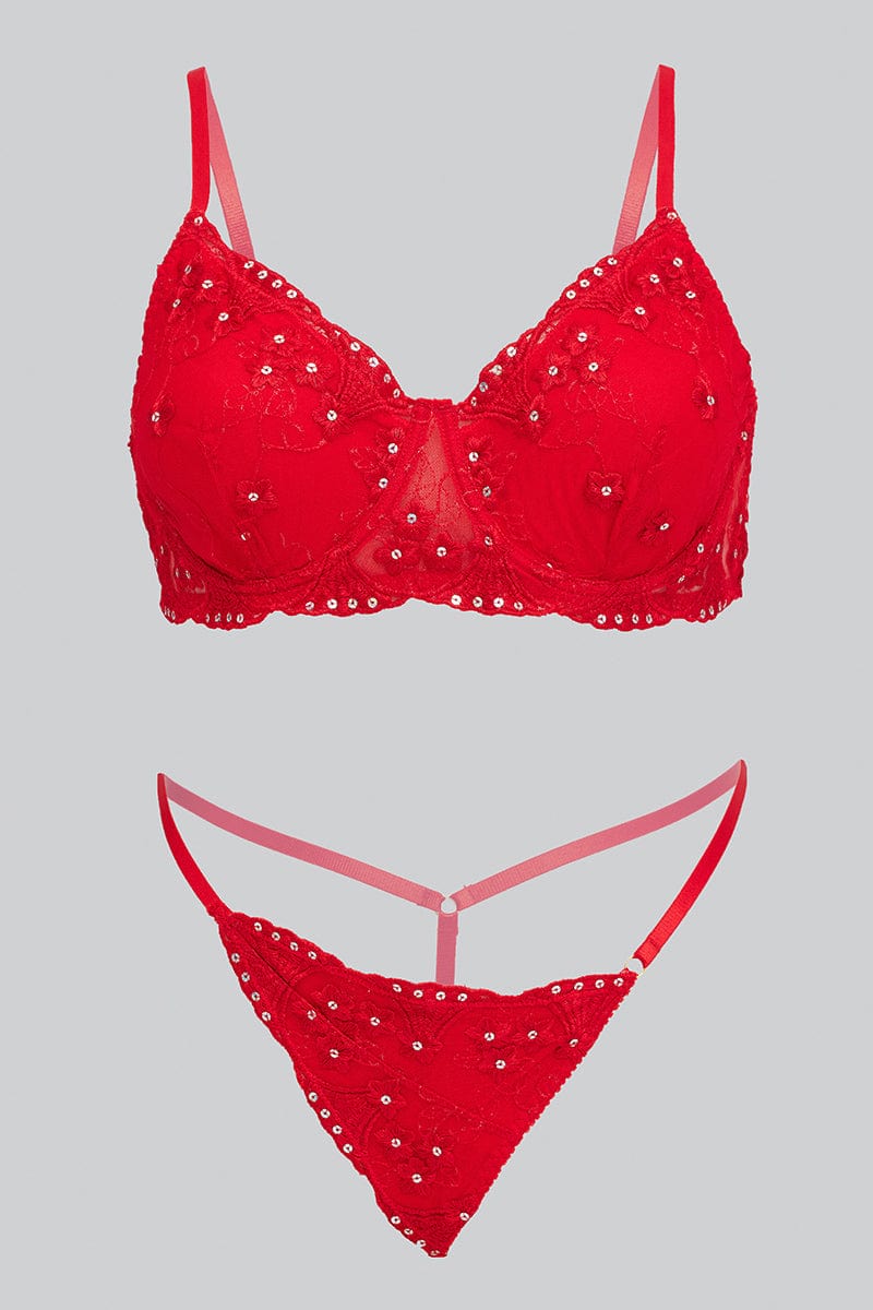 Red Lace Lingerie Set for YouandAll Fashion